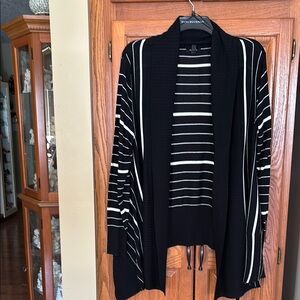 Black and White Striped Women's Sweater